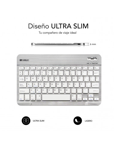 Subblim teclado Smart Bluetooth para tablet y smart TV plata