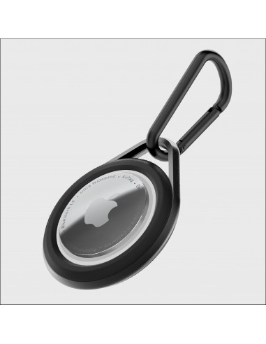 Raptic Link funda llavero compatible con Apple Airtag silicona negra