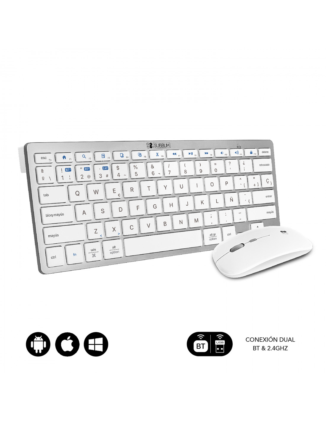 Teclado Bluetooth recargable para Windows y Mac OS, teclado inalámbrico  retroiluminado Delgado multidispositivo Compatible con tableta y portátil -  AliExpress