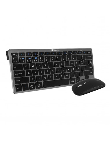 Combo de teclado y mouse Bluetooth, ultra delgado, recargable, portátil,  inalámbrico, juego de mouse compacto para Android, Windows, tableta,  teléfono
