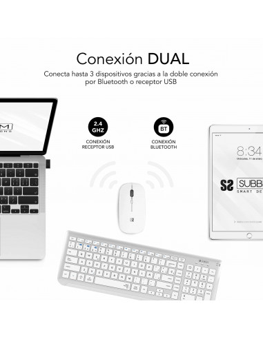 Teclado Inalámbrico Bluetooth Compacto 3 conexiones Negro