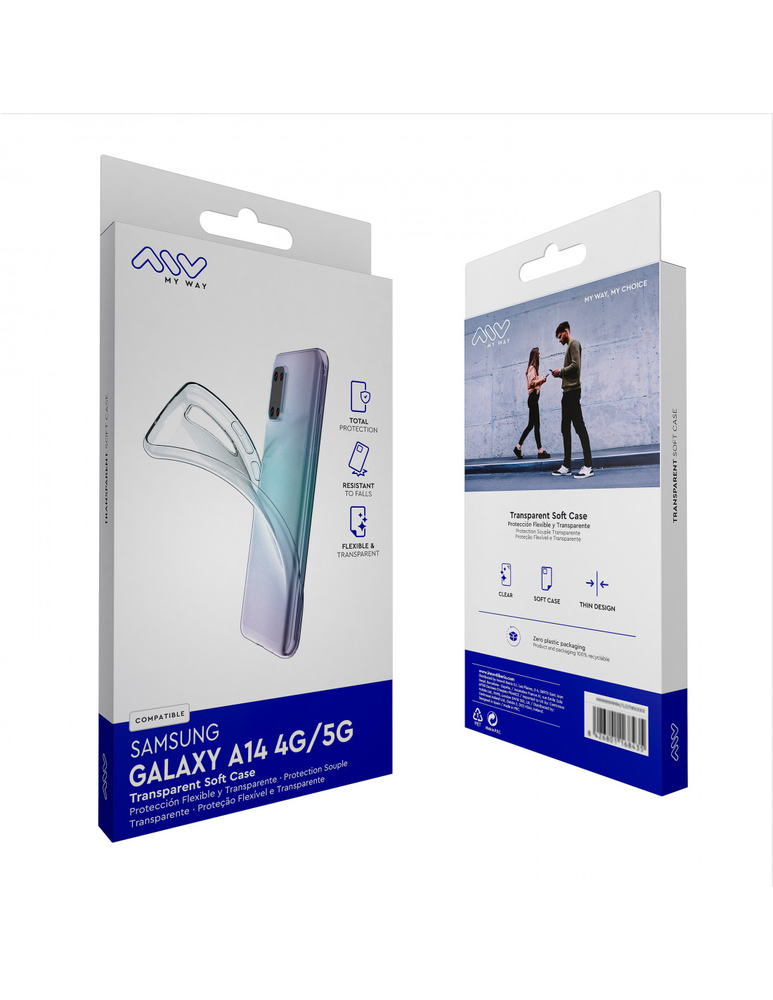 myway funda compatible con Samsung Galaxy A14 4G/5G transparente