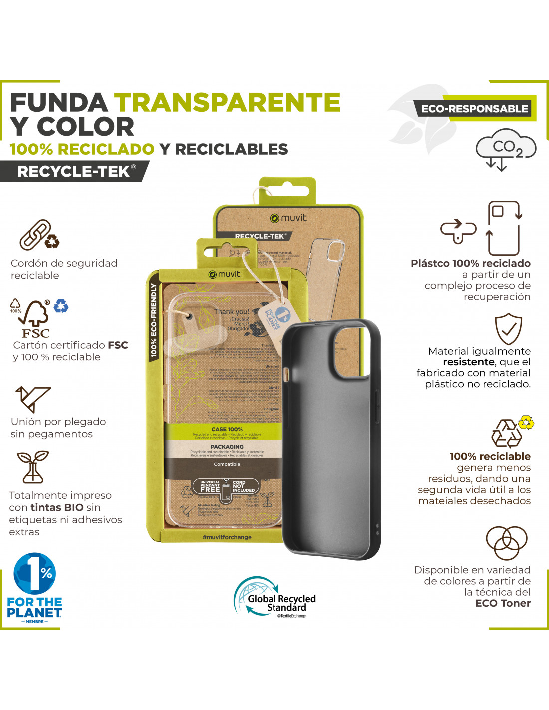 muvit for change funda recycletek compatible con Apple iPhone 13