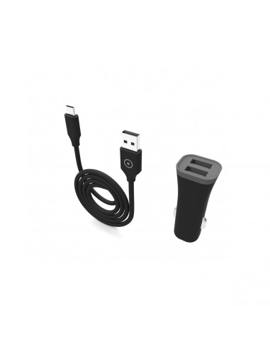 muvit for change pack cargador coche USB 2.4A 12W + cable Micro USB 2.4A  1,2m negro