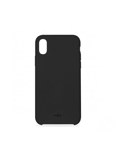 Puro funda silicona con microfibra compatible con Apple iPhone XR icon negra