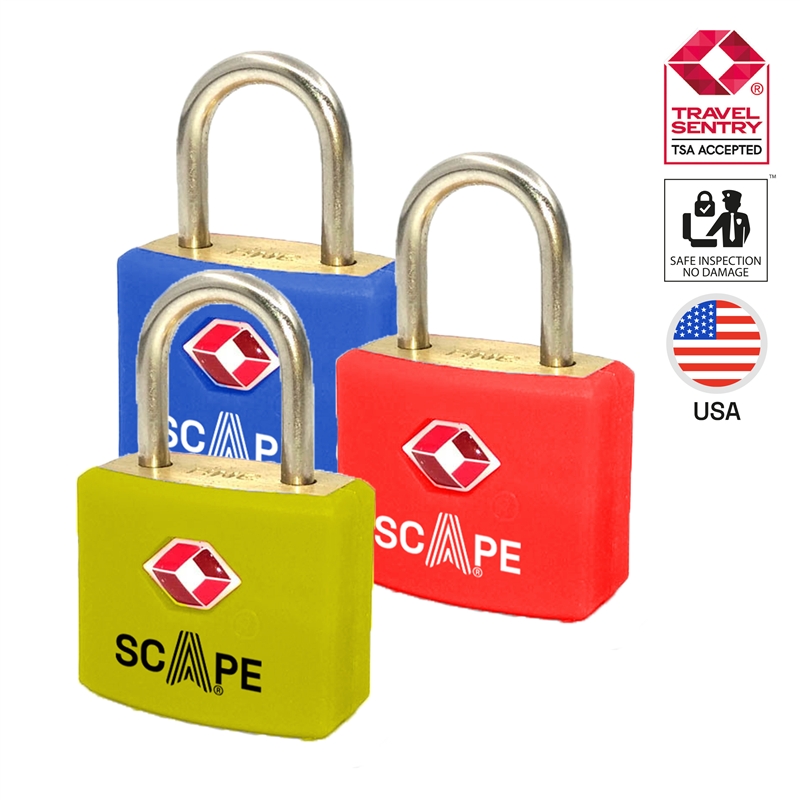 Scape Travel Candado TSA (azul, rojo, amarillo)