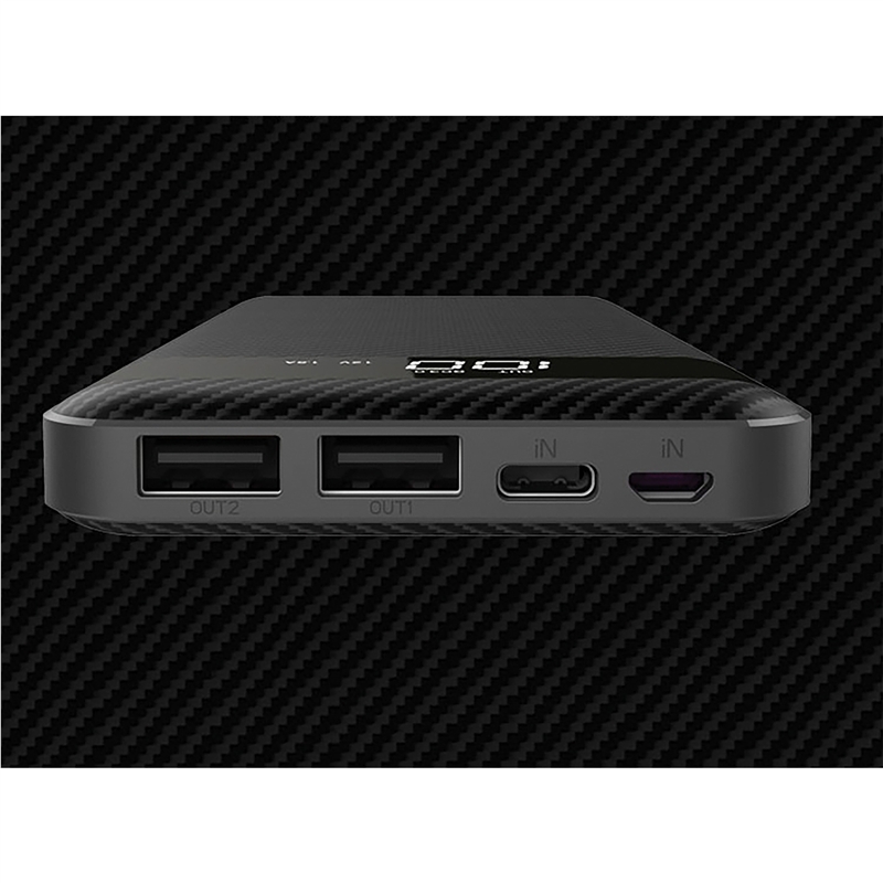 muvit power bank 10000 mAh USB 2 puertos 2.1A + 1A + 3 inputs (MicroUSB, Tipo C, Lightning) + base inalámb Qi 5V negro