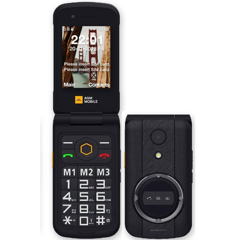 AGM M8 Flip 2,8" 4G Rugged Flip Phone Black